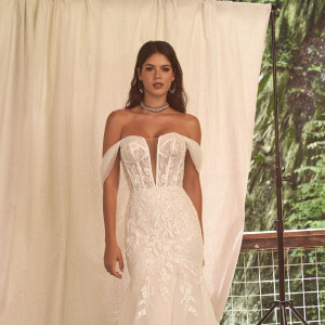 7642 - Simple Sheath Dress With 3D Floral Lace and Sweetheart Neckline -  Love & Lace Boutique